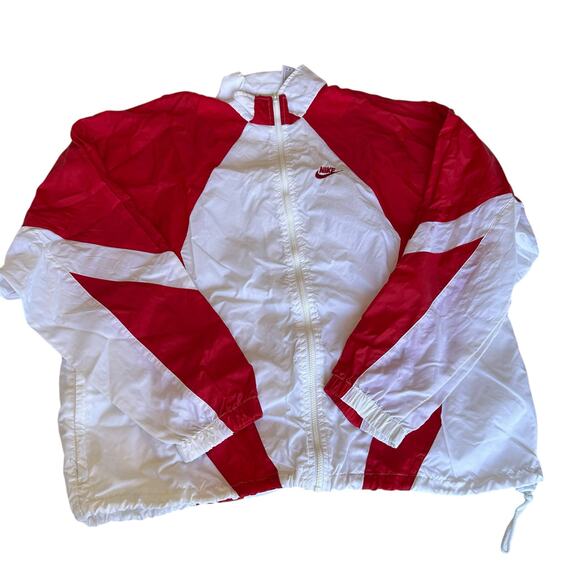 Nike Vintage Jacket Womens Size XL Red White Retro 90s Classic Athletic - Picture 1 of 8